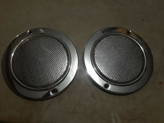 Vintage Chrome Round Metal Mesh Speaker Grill Cover Package Tray Door Panel