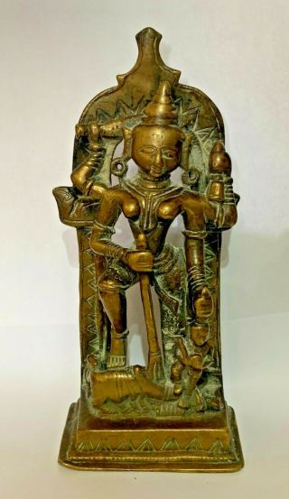 Fine Antique Indian Bronze Statue Of Kali Hindu Deity