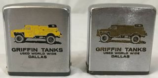 Vintage Zippo Tape Measure Griffin Tanks Dallas Texas Truck 2 Tape Measures