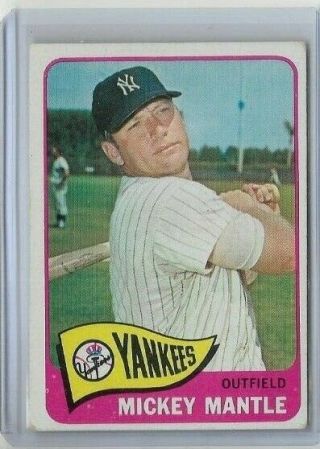 Mickey Mantle 1965 Topps Baseball Card 350 - Yankees -