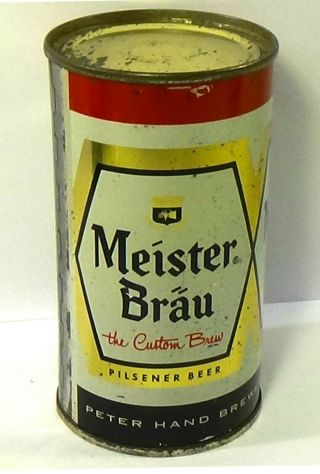 Meister Brau Flat Top Beer Can Cool Vintage Design