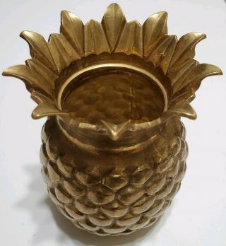 Vintage Solid Brass Pineapple Vase Holder Home Decor