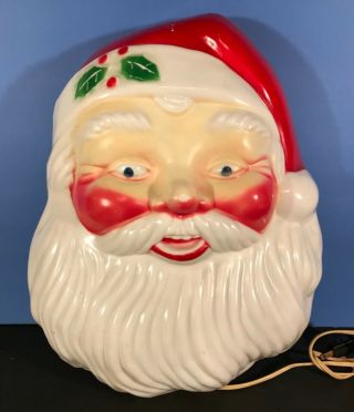 Vintage Noma Indoor Outdoor Lighted Santa Claus Face