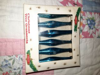 Vintage Shiny Brite Star Glass Icicle/tear Drop Christmas Tree Ornaments 3 1/2 "