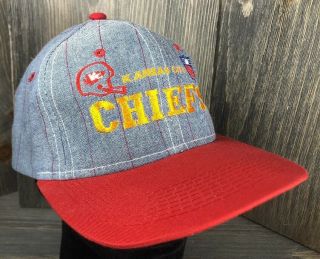 Vintage Kansas City Chiefs Snapback Hat Cap Nfl Football Blue Red Kc