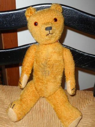 Antique Vintage 14 Inch Straw Stuffed Jointed Teddy Bear Needs A Home - So Cute