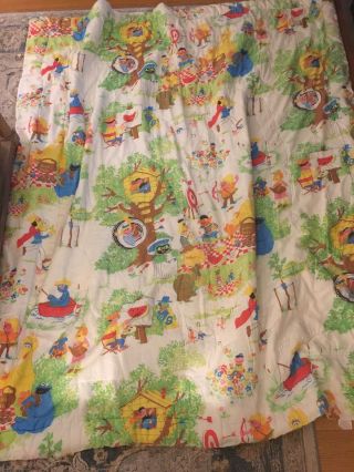 Set Of 2 Vintage 1970s Sesame Street Twin Comforters Grover Big Bird Ernie Bert
