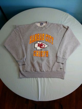 Vintage 1994 Kansas City Chiefs Crewneck Sweatshirt Size 2xl Gray Nfl Bike