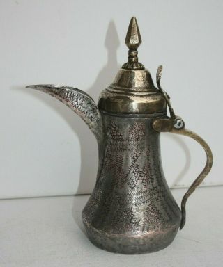 23,  5 Cm Antique Dallah Islamic Art Jeddah Coffee Pot Bedouin 514 Grams