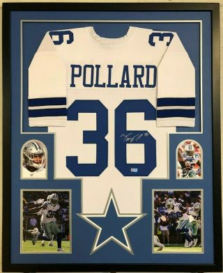 Framed Dallas Cowboys Tony Pollard Autographed Signed Jersey Tristar Holo
