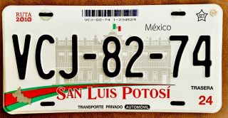 San Luis Potosi Mexico License Plate Expired Graphic Background Palace