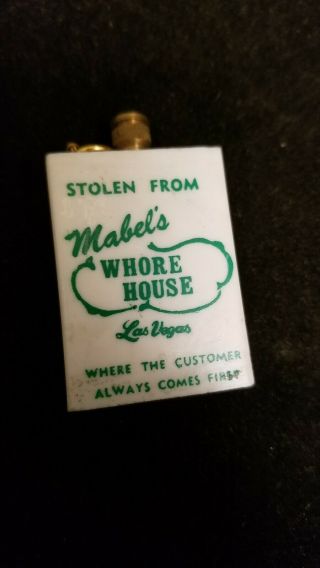 Vintage 1960`s Stricker Advertisement Lighter For Mabel`s Whore House Hong Kong