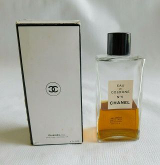 Vintage Chanel Eau De Cologne No.  5 Splash Bottle 4 Fl.  Oz 45 Full