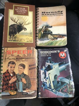 4 Vintage Reloading Manuals.  Speer/ Nosler/hogdon/hornady