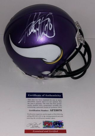 Adrian Peterson Signed Autographed Minnesota Vikings Mini Helmet All Day Psa/d