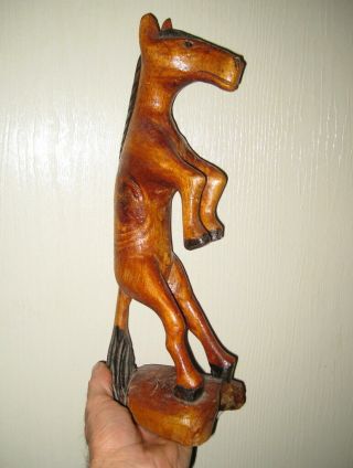 Antique Folk Art Horse Wood Carving Sculpture / Primitive / Cowboy / Western