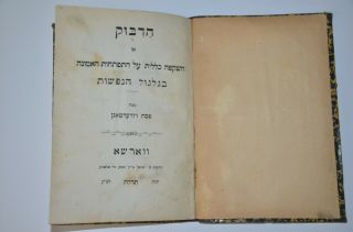 1878 antique book Hebrew Judaica Kabbalah ספרון פולמוסי קבלי ספר הדבוק Dybbuk 2