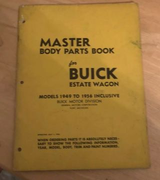 Vintage Buick Estate Wagon Master Ionia Parts Book 1948 To 1956