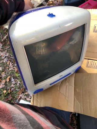 Vintage Apple Imac 15 " Desktop.  Worked When Put Away.  Keyboard And Mouse Include