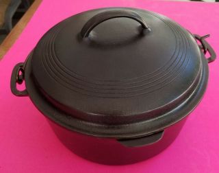 Vintage Antique Cast Iron Wagner Ware No.  8 Dutch Oven 1268 With 5 Ring Lid,