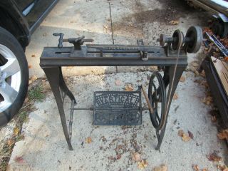 Antique Millers Falls Treadle Wood Lathe 1880s Very