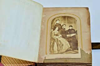 Antique Civil War Era Family Photo Album 35 Cdv & Tintypes Abe Lincoln & Family
