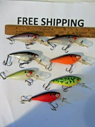 7 Vintage Cotton Cordell CC Shad Diving Crankbaits Fishing Lures,  Tackle Find. 2
