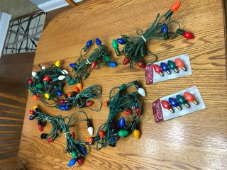 7 Strings Vintage C7 Christmas Light Cords 56 Lights And 8 Extra