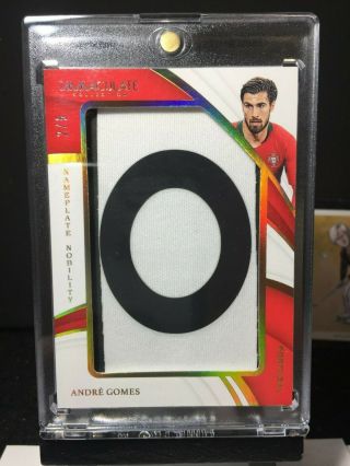 2018 - 19 Panini Immaculate Soccer Andre Gomes Match Worn Nameplate 