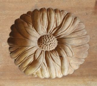 Antique Japanese Kashigata Wooden Cake Mold W/ Cover - Kiku Flower 1