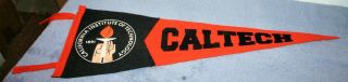 Caltech - Vintage Felt Pennant With California Institute Of Technology Logo