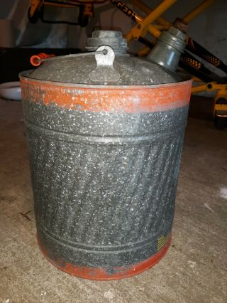 Vintage 5 Gallon Galvanized Metal Gas Oil Kerosene Can