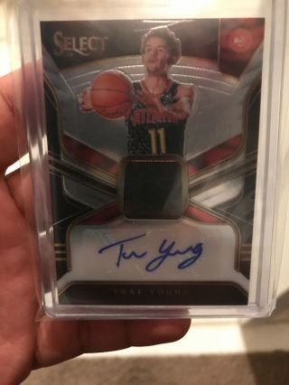 2018 - 19 Panini Select Trae Young Rc Patch Auto /199 Hawks Rja - Tyg