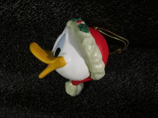 Vintage Disney Donald Duck with Santa Hat Christmas Ornament. 3