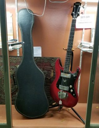Vintage Epiphone Et - 280 Cherry Sunburst Electric Bass Guitar W/ Case