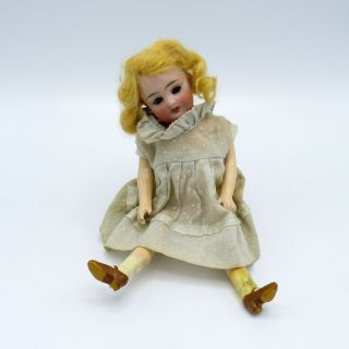 Antique 7 " Mignonette Flapper Doll Simon Halbig Bisque Head Composite Body