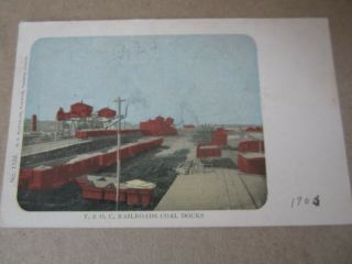 Old Vintage C.  1905 Toledo & Ohio Central Railroad - Coal Docks - Postcard Trains