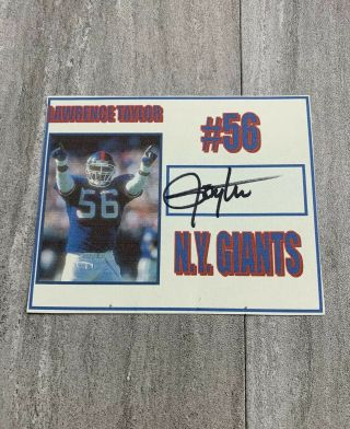 Vintage Lawrence Taylor Signed Photo Picture Paper York Giants Autograph