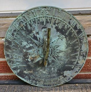 Vintage Brass Sun Dial And Compass Outdoor Decor Vintage Antique Sundial