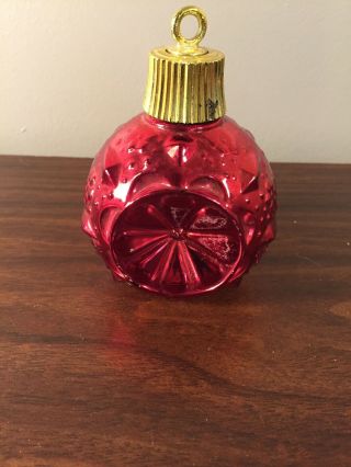 Vintage Avon Red Christmas Ornament Ball Bottle Empty 4 Oz