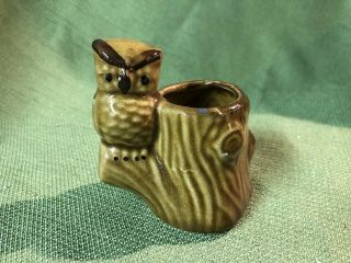 Vintage Ceramic Owl Toothpick Holder Retro