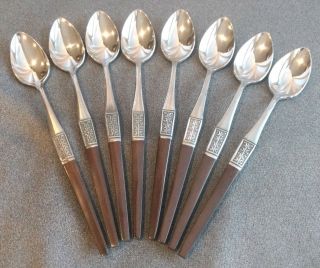 8 Vintage Ekco Eterna La Joya Long Handle Iced Tea Spoons