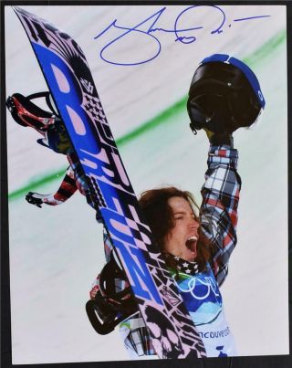 Shaun White Signed 11x14 Vancouver 2010 Photo Olympic Gold Medal Snowboarding