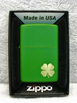 Vintage " 4 Leaf Clover " Colorful Zippo Windproof Advertising Lighter Mib