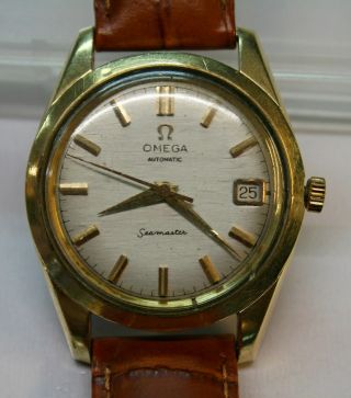 Vintage Omega Automatic Seamaster 14763 - 62 Watch Cal.  562 Date Gold Plated 1962