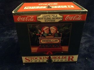 Vintage 1995 Coca Cola North Pole Express Stocking Holder Nib Dining Car