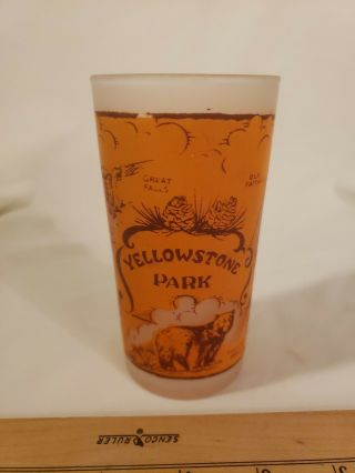 Vintage Yellowstone National Park Frosted Glass 1960 