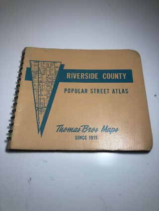 Vintage 1978 Riverside County California Maps,  Street Atlas Thomas Bros