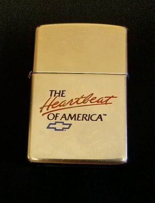 Vintage Chevrolet Heartbeat Of America Zippo Lighter 1997