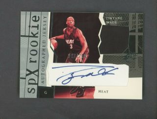 2003 - 04 Spx Dwayne Wade Rc Rookie Jersey Signed Auto 242/750 Miami Heat